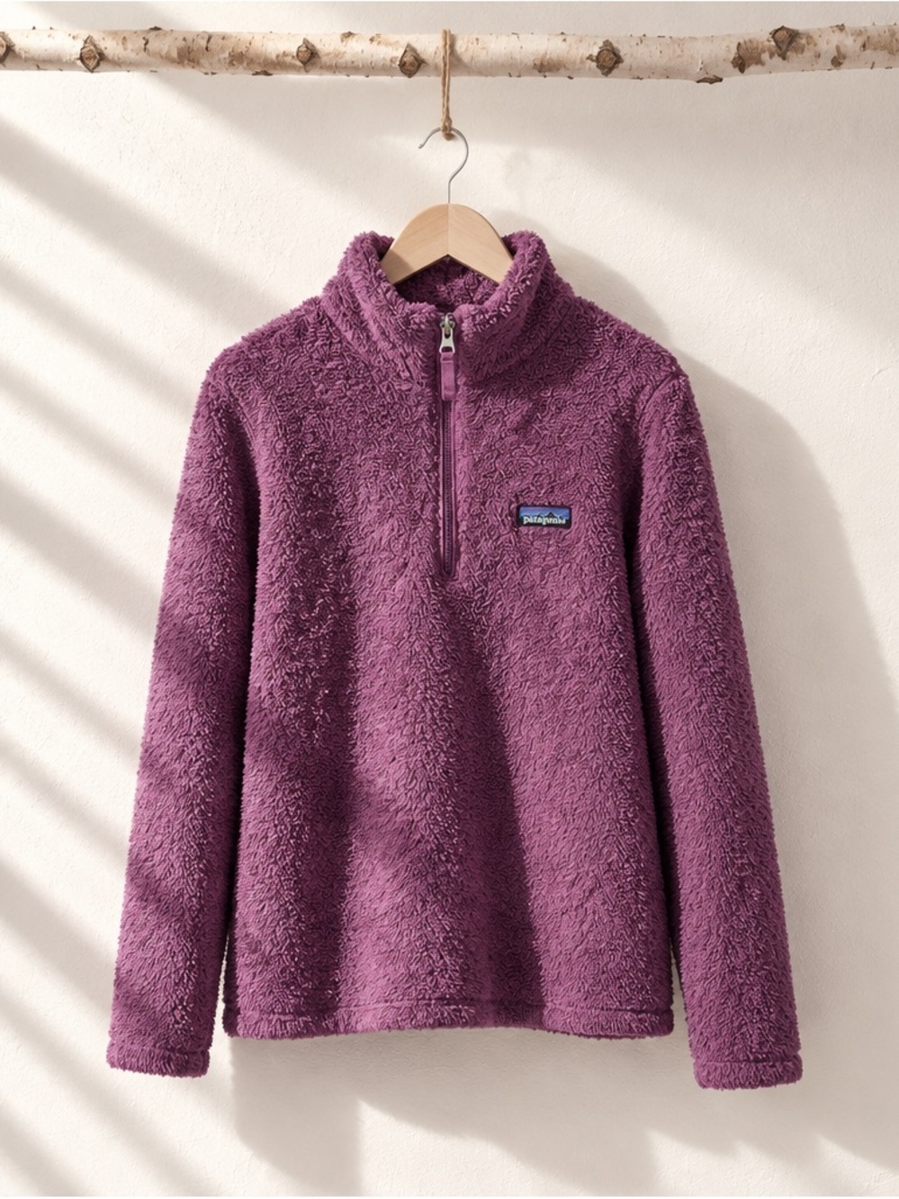 Patagonia Plush Half-Zip Teddy Fleece Jacket - Plum
